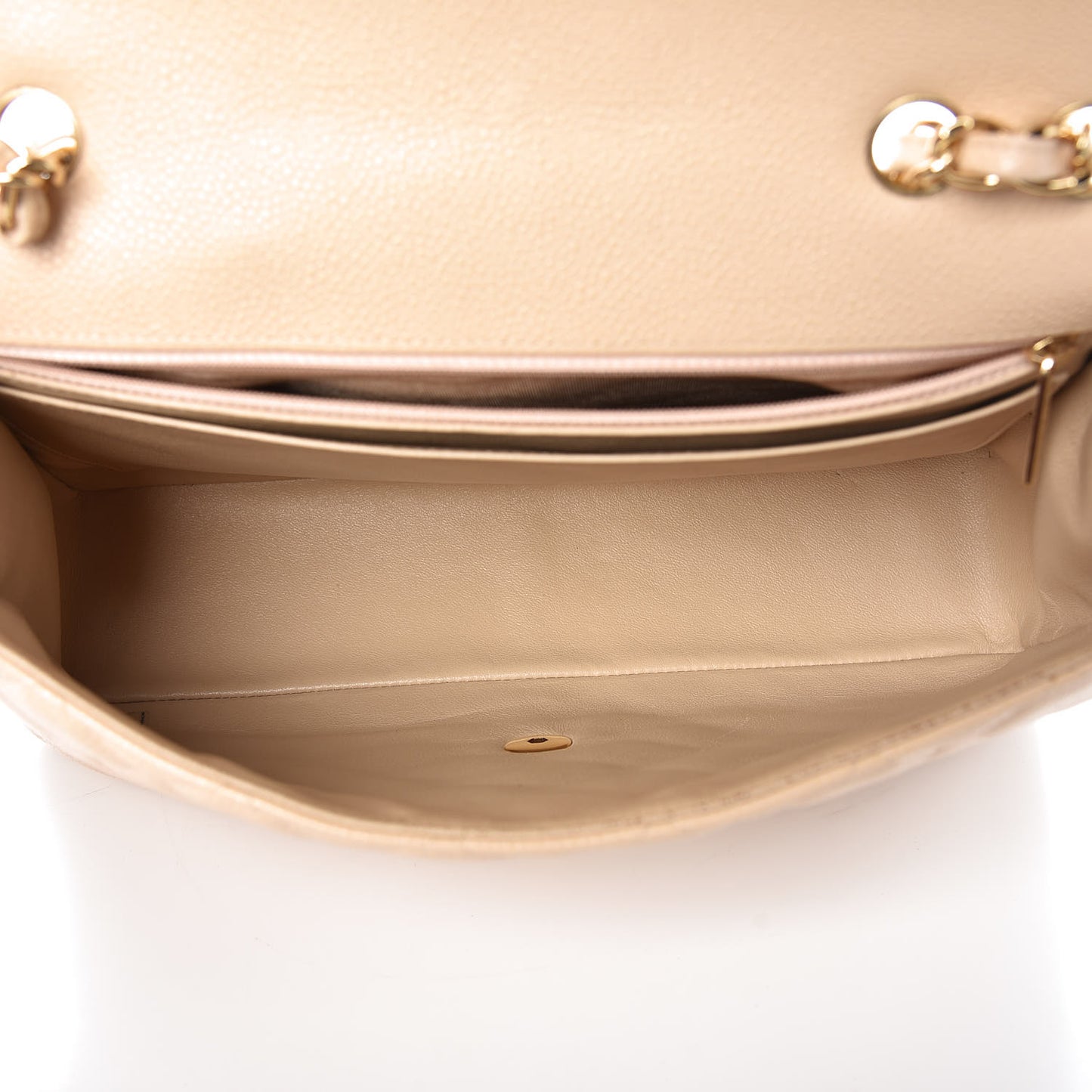 Caviar Quilted Jumbo Single Flap Beige Clair