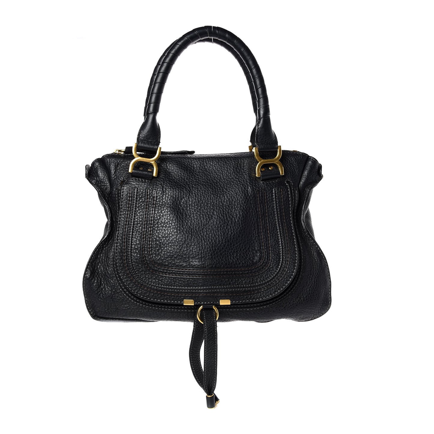 Calfskin Medium Marcie Satchel Black