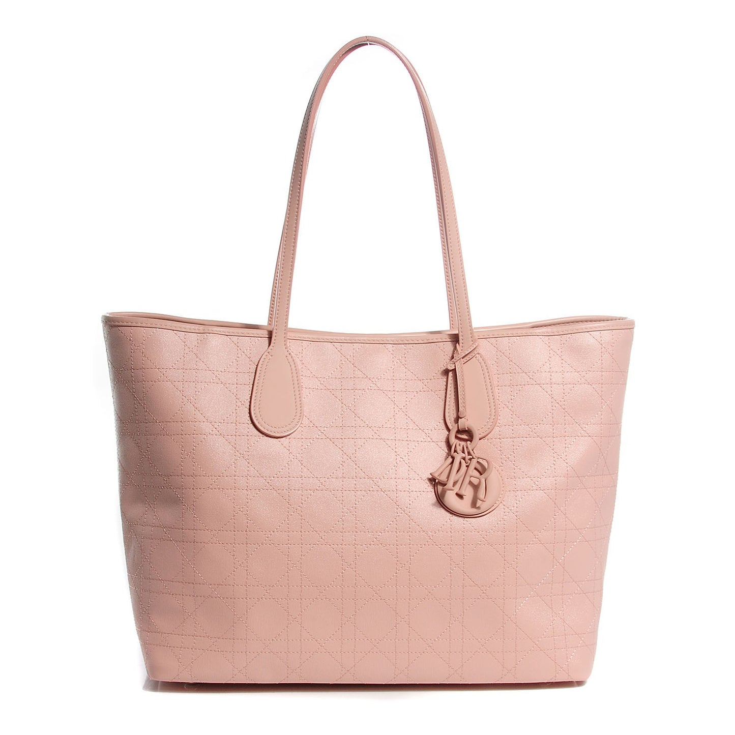 Coated Canvas Cannage Panarea Shopping Tote Rosato