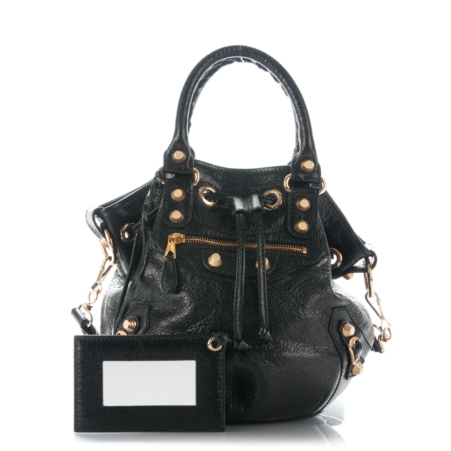 Balenciaga Agneau Giant 12 Gold Hardware Mini Pompon Black 1 of 6
