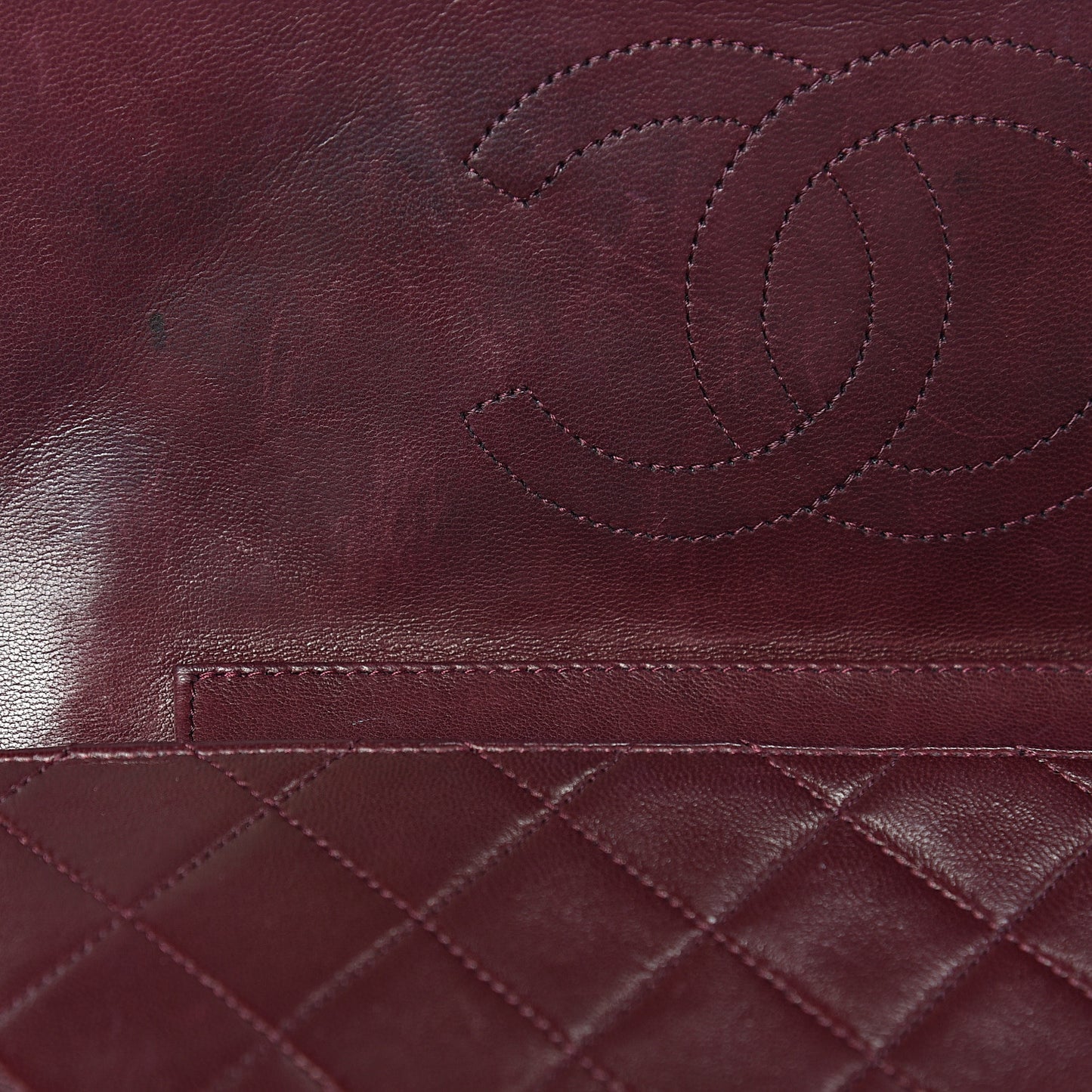 Lambskin Quilted Small Single Flap Bordeaux