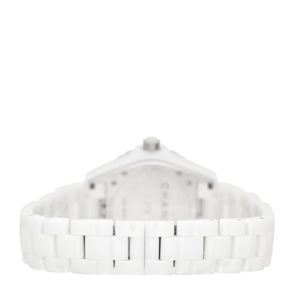 Chanel Stainless Steel Ceramic Diamond 38mm J12 Automatic Watch White 3 of 4