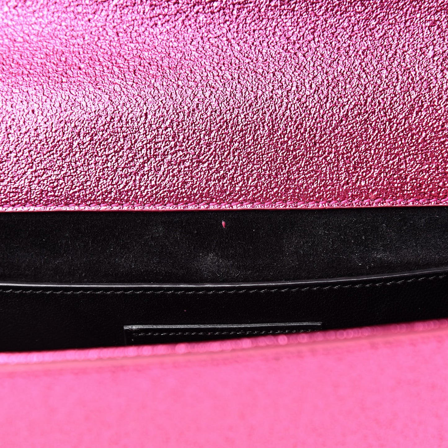 Metallic Calfskin Monogram Cassandre Clutch Fuchsia