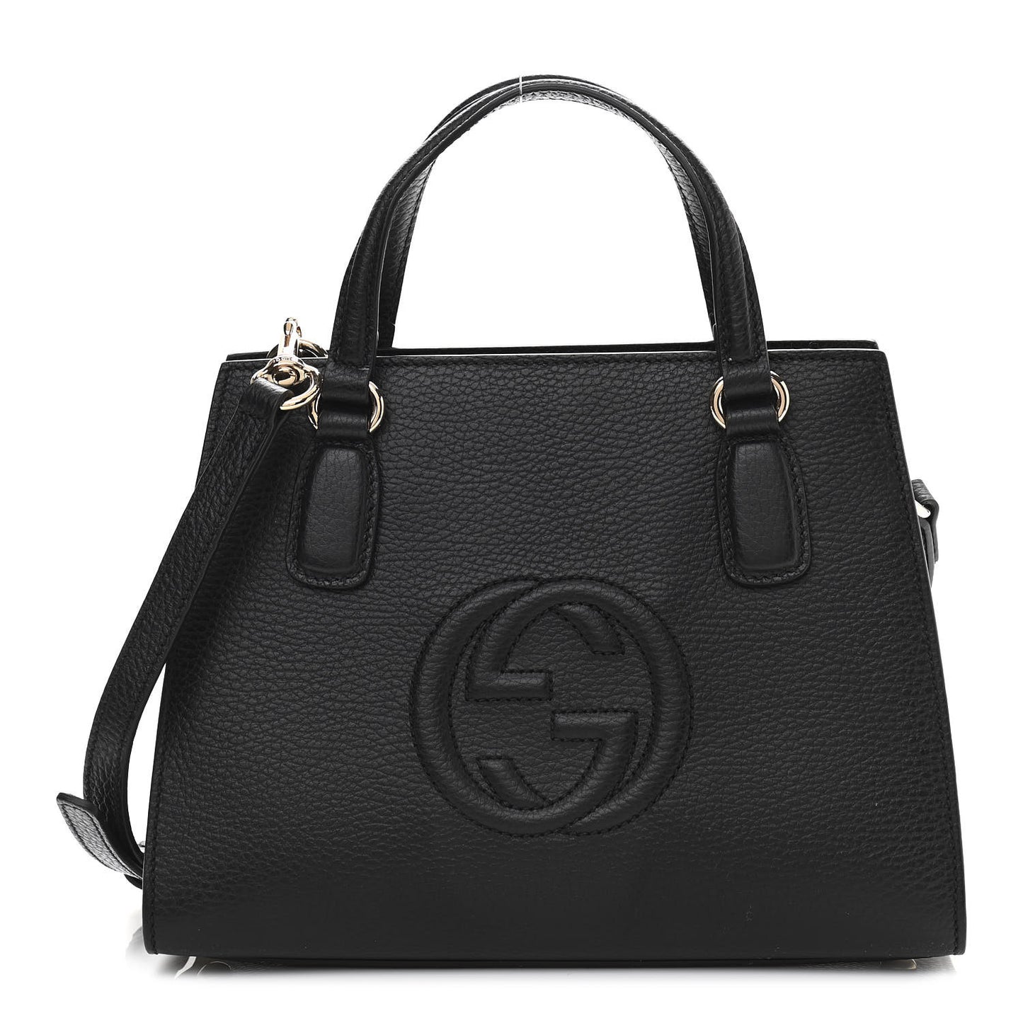 Dollar Calfskin Medium Soho Top Handle Satchel Black