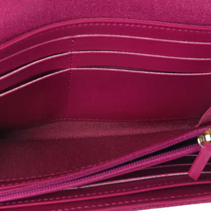 Chanel Caviar Quilted Large Boy Gusset Flap Wallet Fuchsia 6 of 9