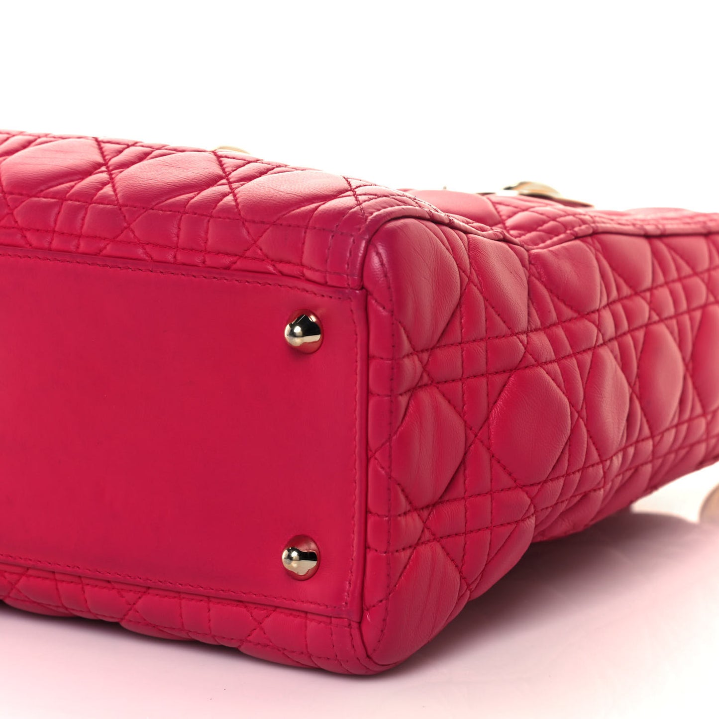 Lambskin Cannage Large Lady Dior Fuchsia