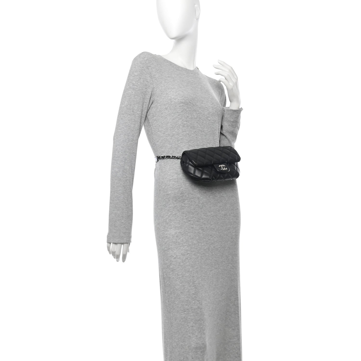 Chanel Calfskin Quilted CC Uniform Flap Belt Bag Black 2 of 11