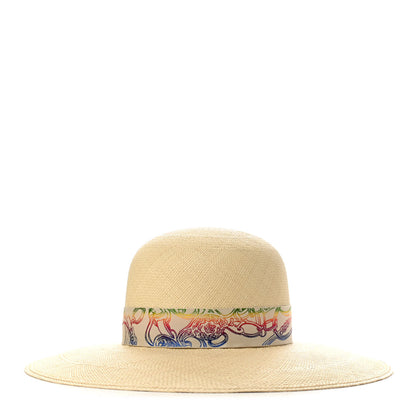 Hermes Panama Straw Brisa Brides De Gala Hat 56 Naturel Multicolore 3 of 9