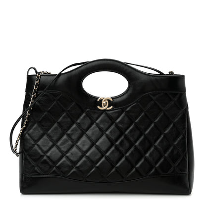 Chanel Shiny Lambskin Quilted 31 Shopping Bag Black 1 of 10