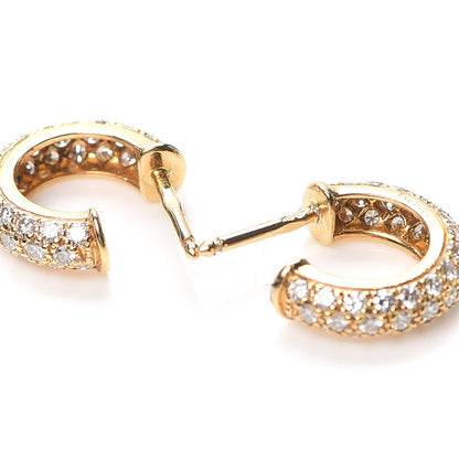 Cartier 18K Yellow Gold Diamond Etincelle De Hoop Earrings 3 of 4
