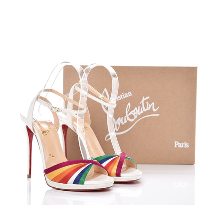 Christian Louboutin Shiny Nappa Naseeba 120 Sandals 36.5 Multicolor Latte 8 of 8