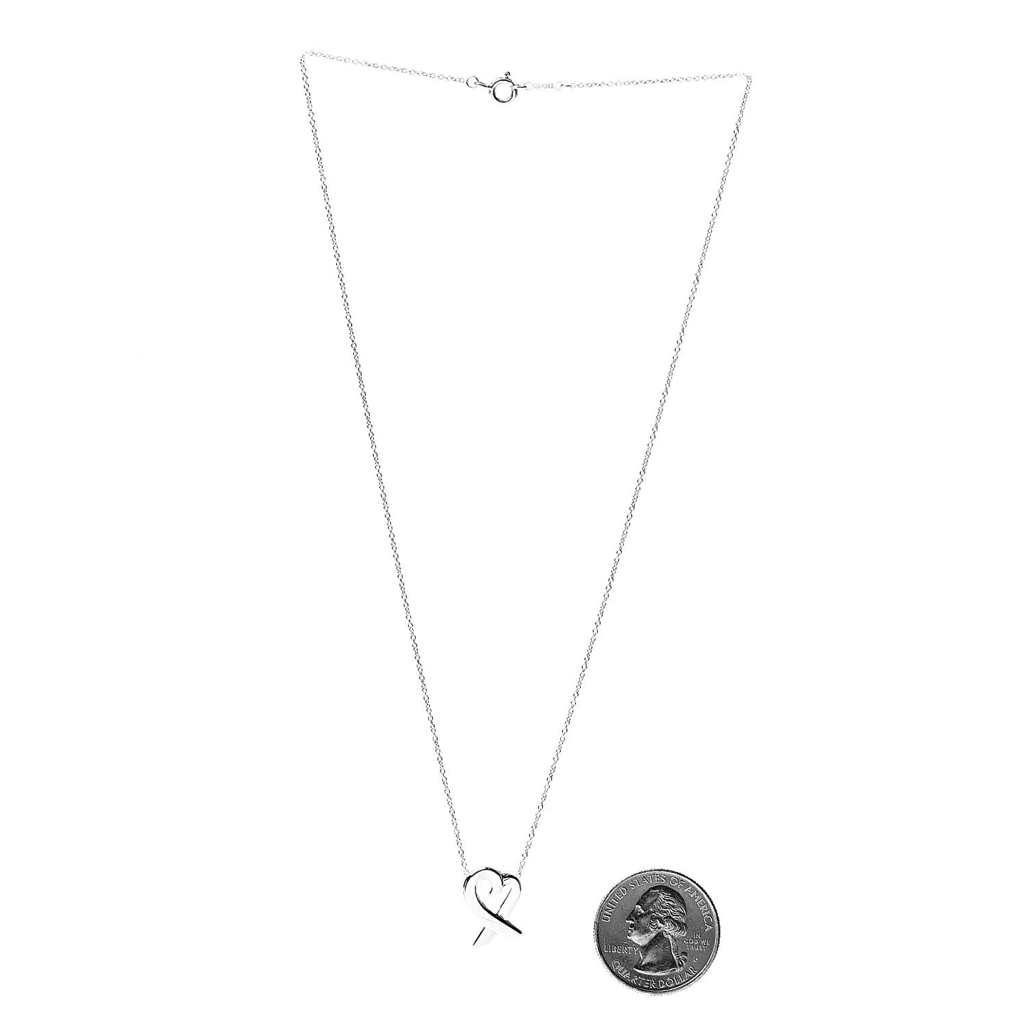Sterling Silver Small Paloma Picasso Loving Heart Pendant Necklace