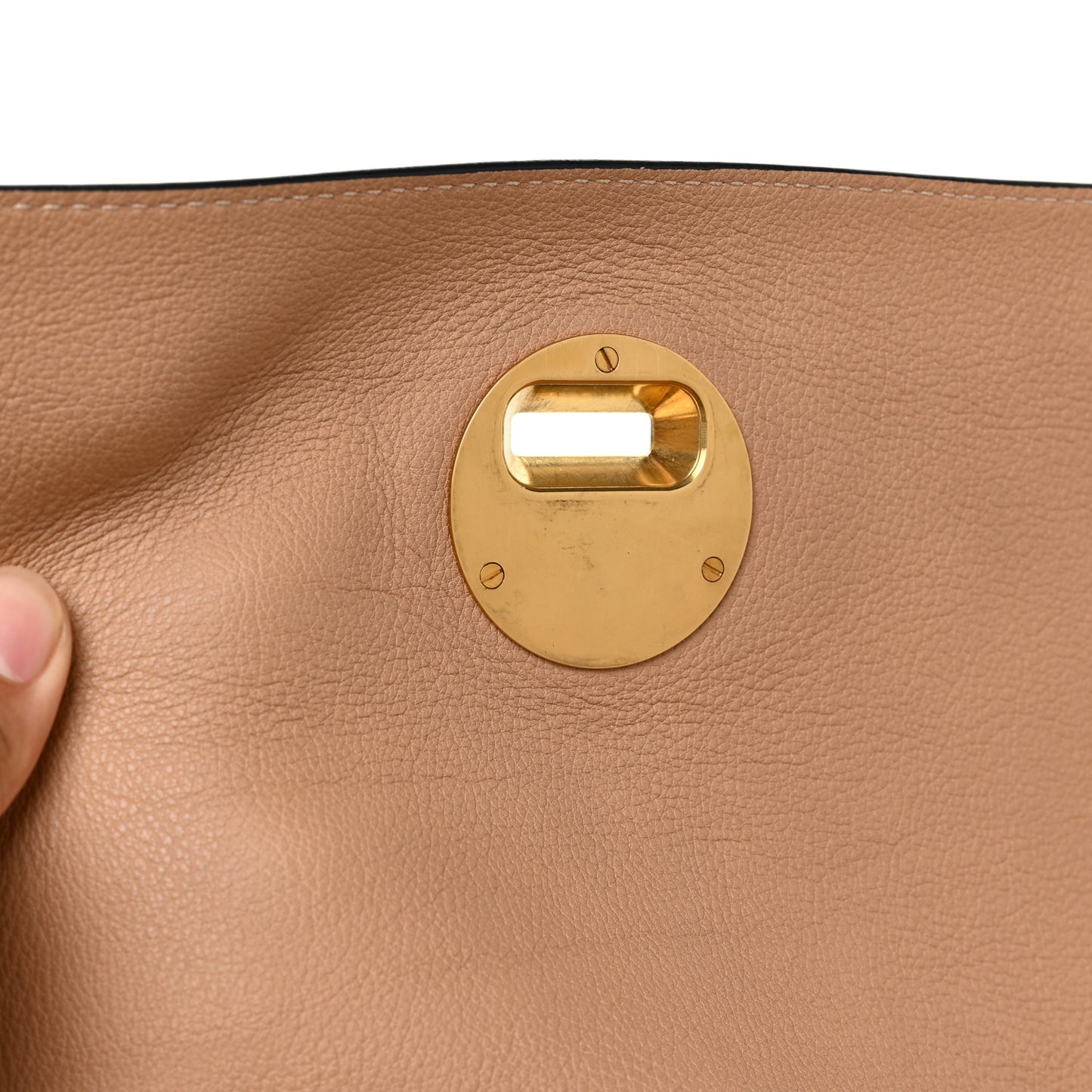 Smooth Calfskin Small Indy Shoulder Bag Biscotti Beige