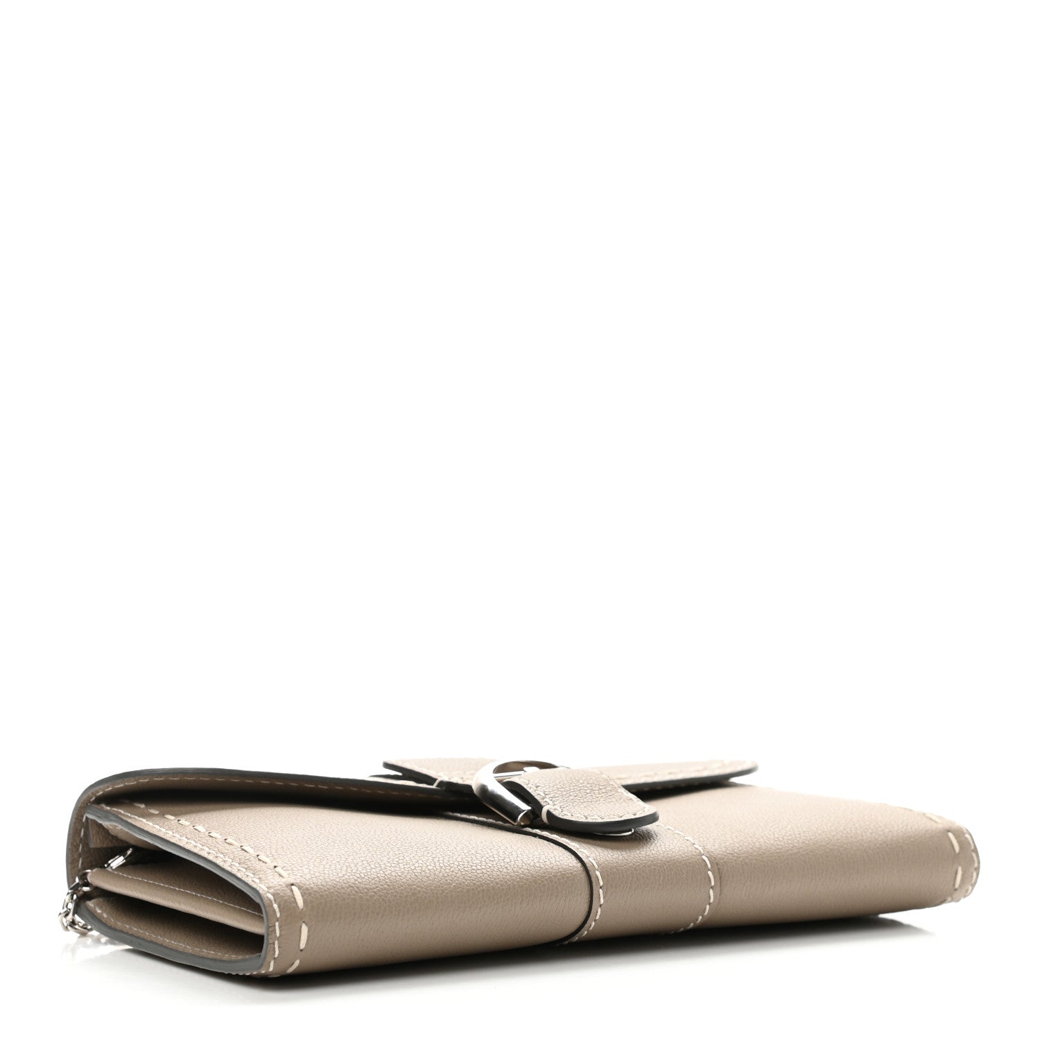 Delvaux Rodeo Calfskin Surpique Brillant Wallet on Chain Tourterelle 4 of 11