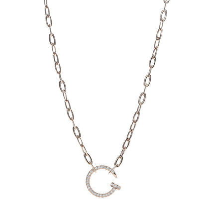 Cartier 18K Pink Gold Diamond Juste Un Clou Chain Necklace 1 of 6