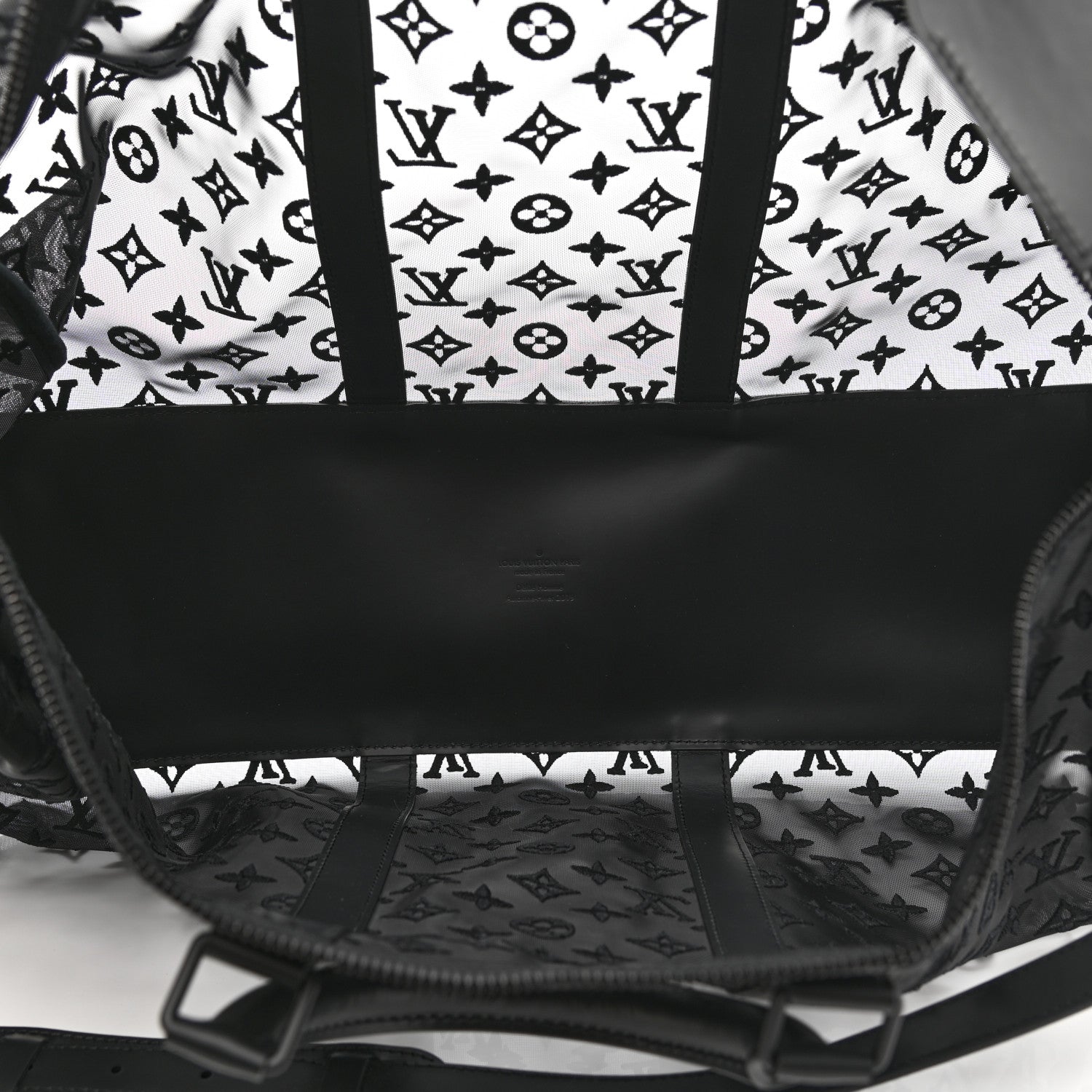 Louis Vuitton Monogram See Through Keepall Bandouliere 50 Black 5 of 14