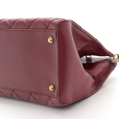 Chanel Calfskin Quilted Small Perfect Edge Tote Burgundy 10 of 14