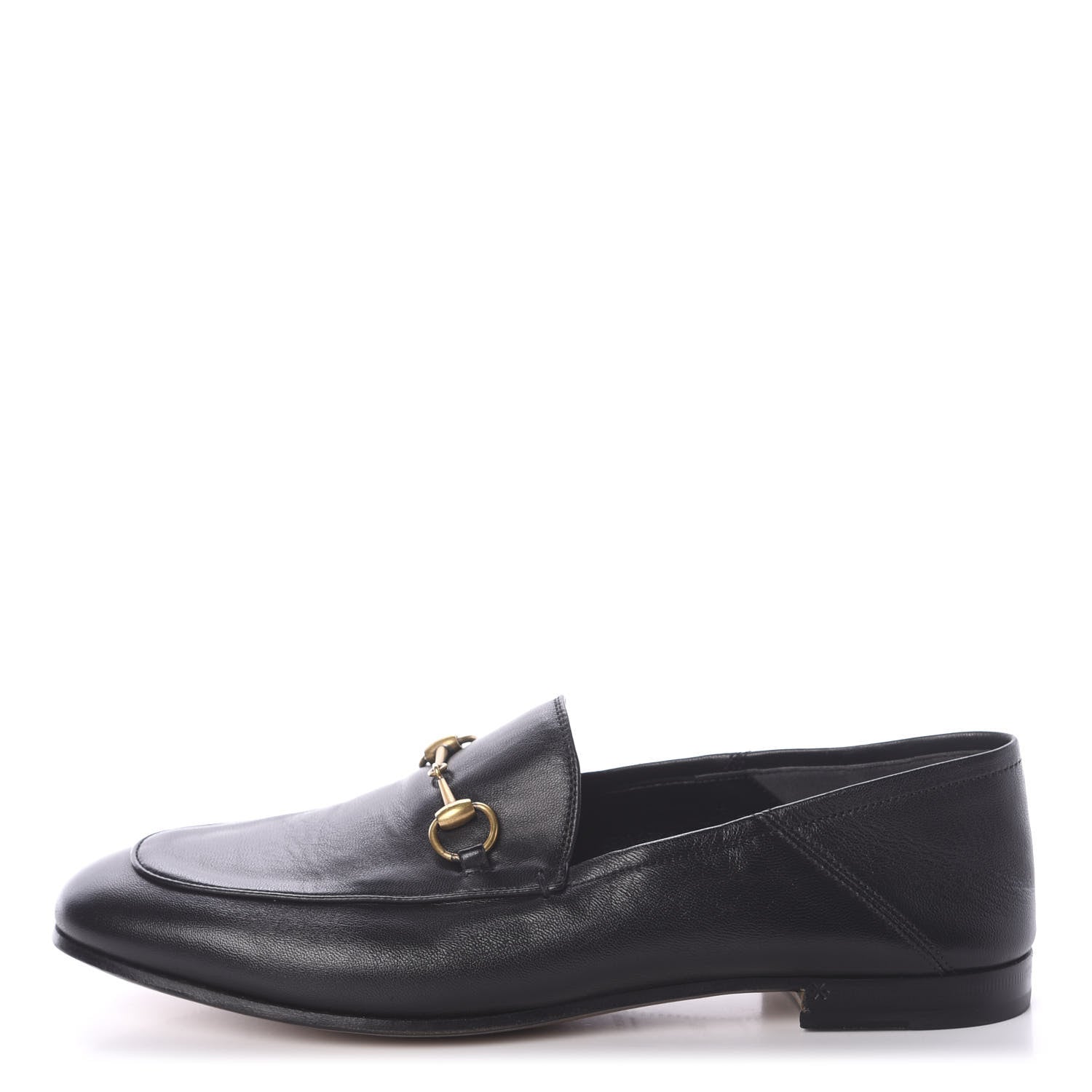 Gucci Lambskin Womens Brixton Horsebit Loafers 39.5 Black 1 of 7