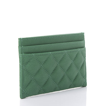 Chanel Caviar Quilted Boy Card Holder Green 4 of 11