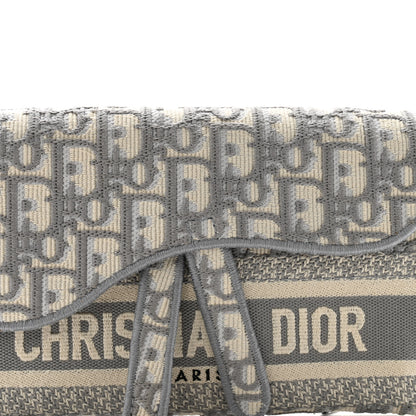 Christian Dior Oblique Slim Saddle Pouch Grey 8 of 11