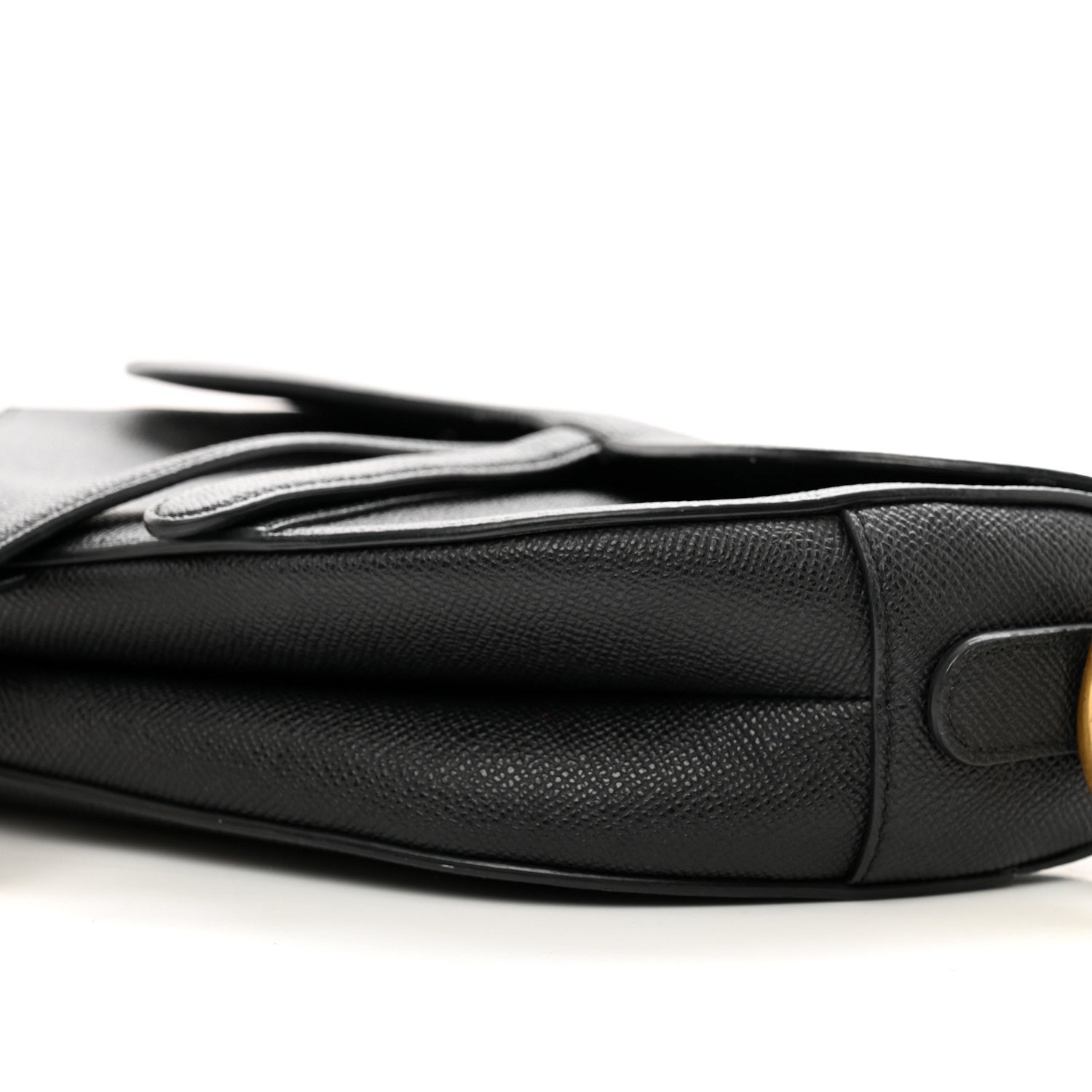 Christian Dior Grained Calfskin Saddle Bag Black 9 of 10