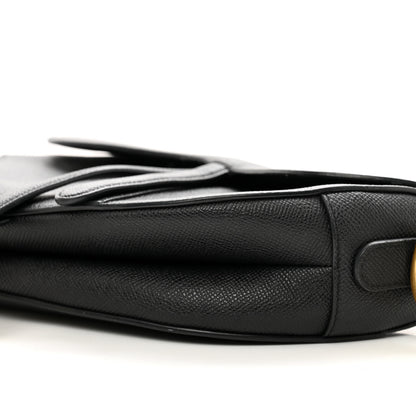 Christian Dior Grained Calfskin Saddle Bag Black 9 of 10