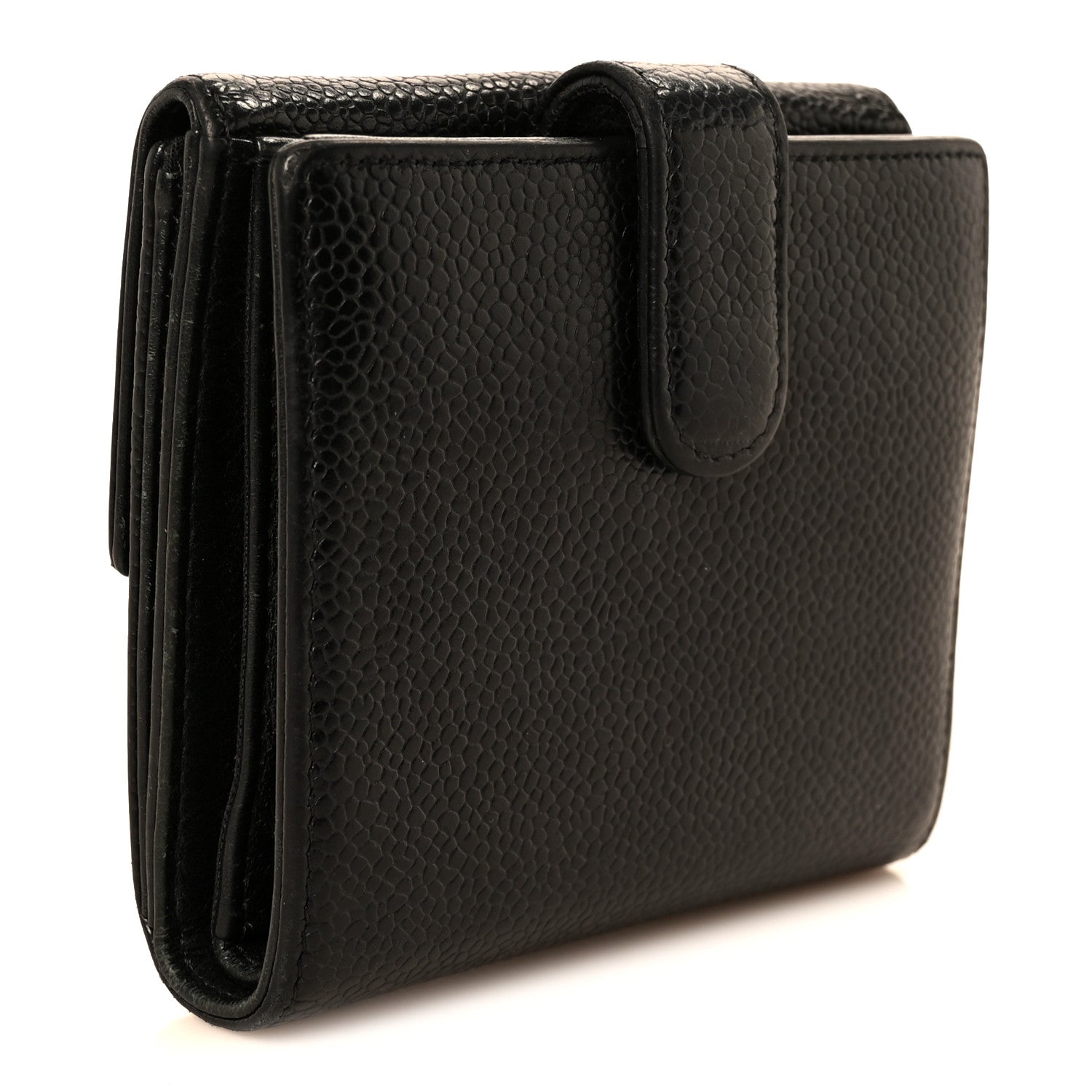 Chanel Caviar Timeless CC Compact French Wallet Black 3 of 12
