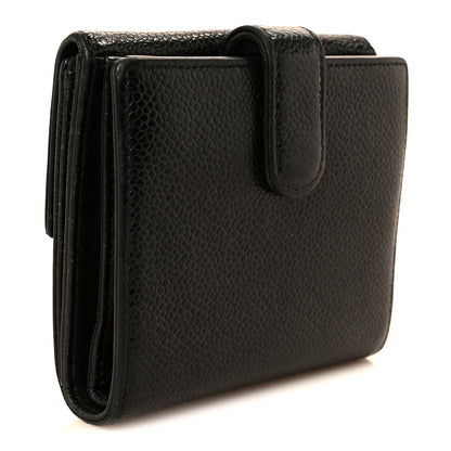 Chanel Caviar Timeless CC Compact French Wallet Black 3 of 12