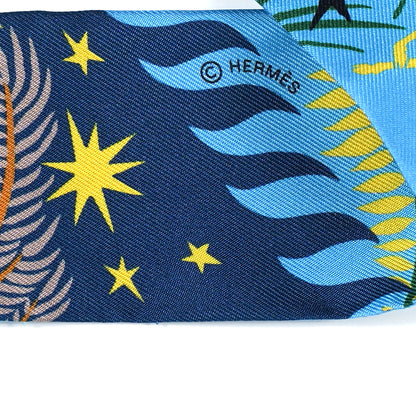 Hermes Silk Le Charme D Orphee Marine Bleu Azur Jaune 4 of 4