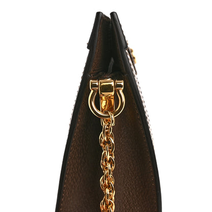 Gucci Monogram Jumbo GG Textured Dollar Calfskin Web Small Ophidia Chain Shoulder Bag Camel Ebony New Acero 11 of 12