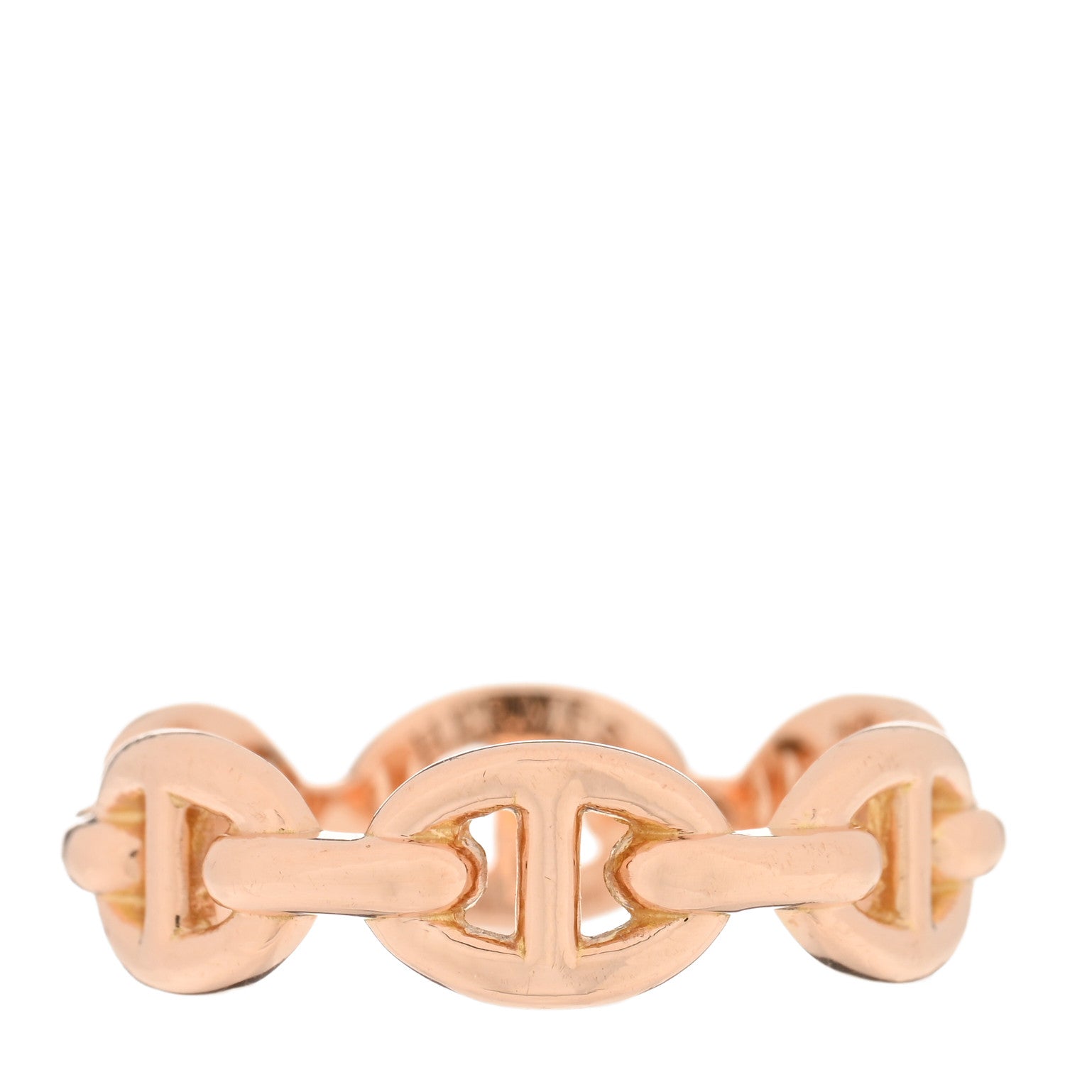 Hermes 18K Rose Gold PM Chaine D'Ancre Enchainee Ring 53 6.25 3 of 5