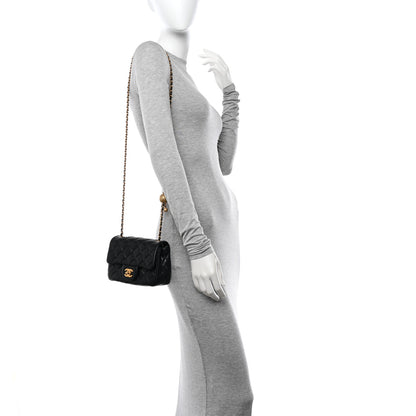 Chanel Lambskin Quilted Mini Pearl Crush Flap Black 2 of 10