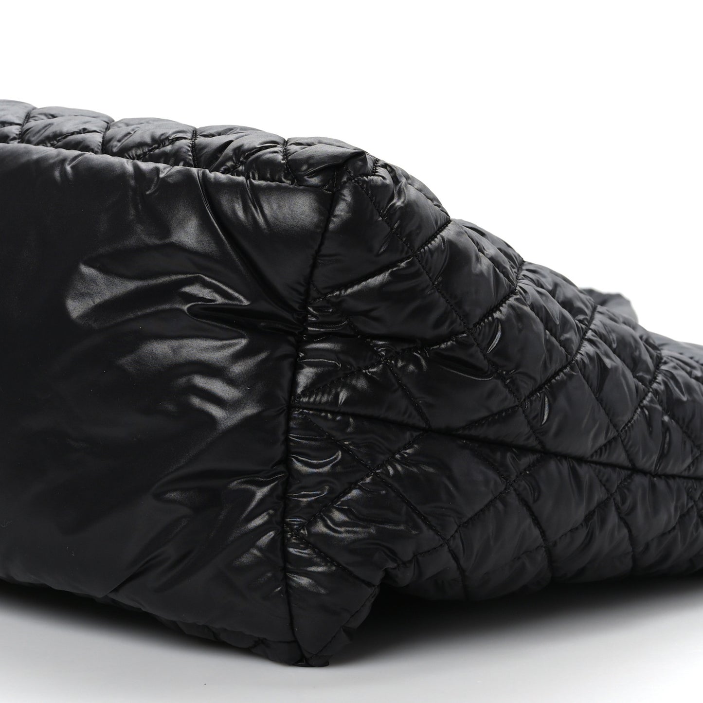 Nylon Quilted Large Coco Cocoon Tote Black