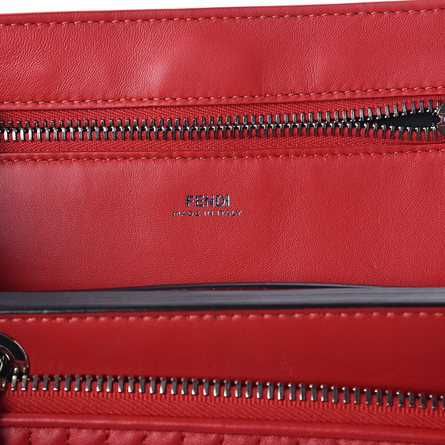 Fendi Shiny Nappa Trapuntata Small DotCom Click Chain Satchel Rojo 7 of 10
