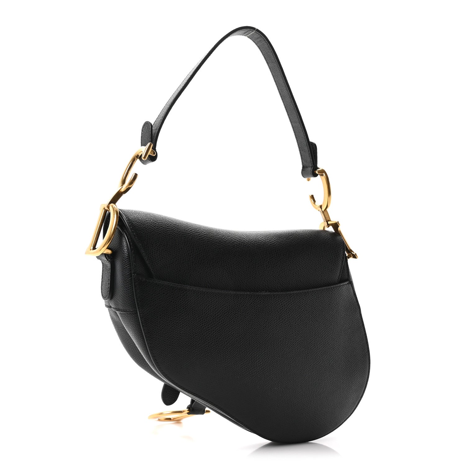 Christian Dior Grained Calfskin Saddle Bag Black 3 of 10