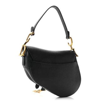 Christian Dior Grained Calfskin Saddle Bag Black 3 of 10