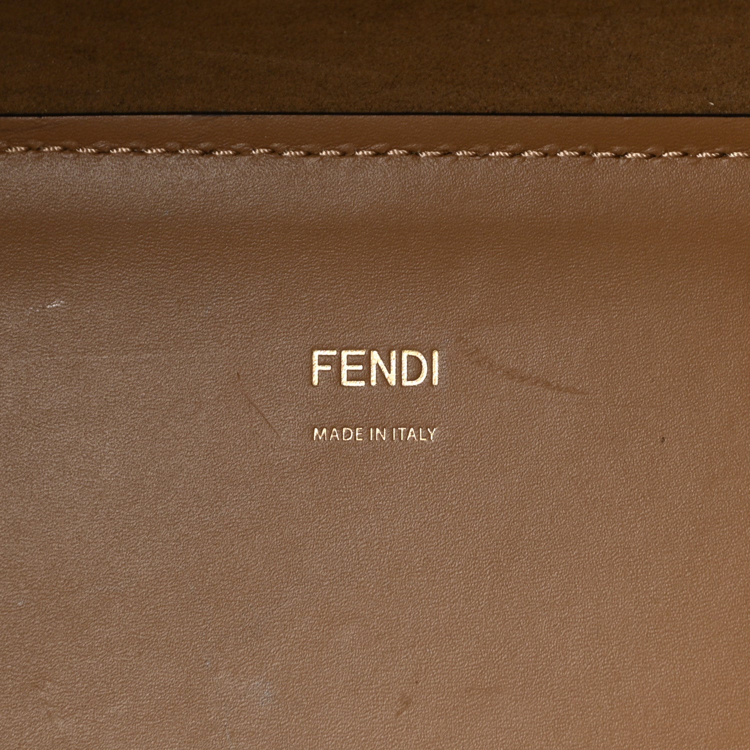 Fendi Glazed Fabric Plexiglass FF Logo Bikini Girls Medium Fendi Sunshine Shopper Tote Bianco Perla Multicolor Miele Scuro 6 of 9