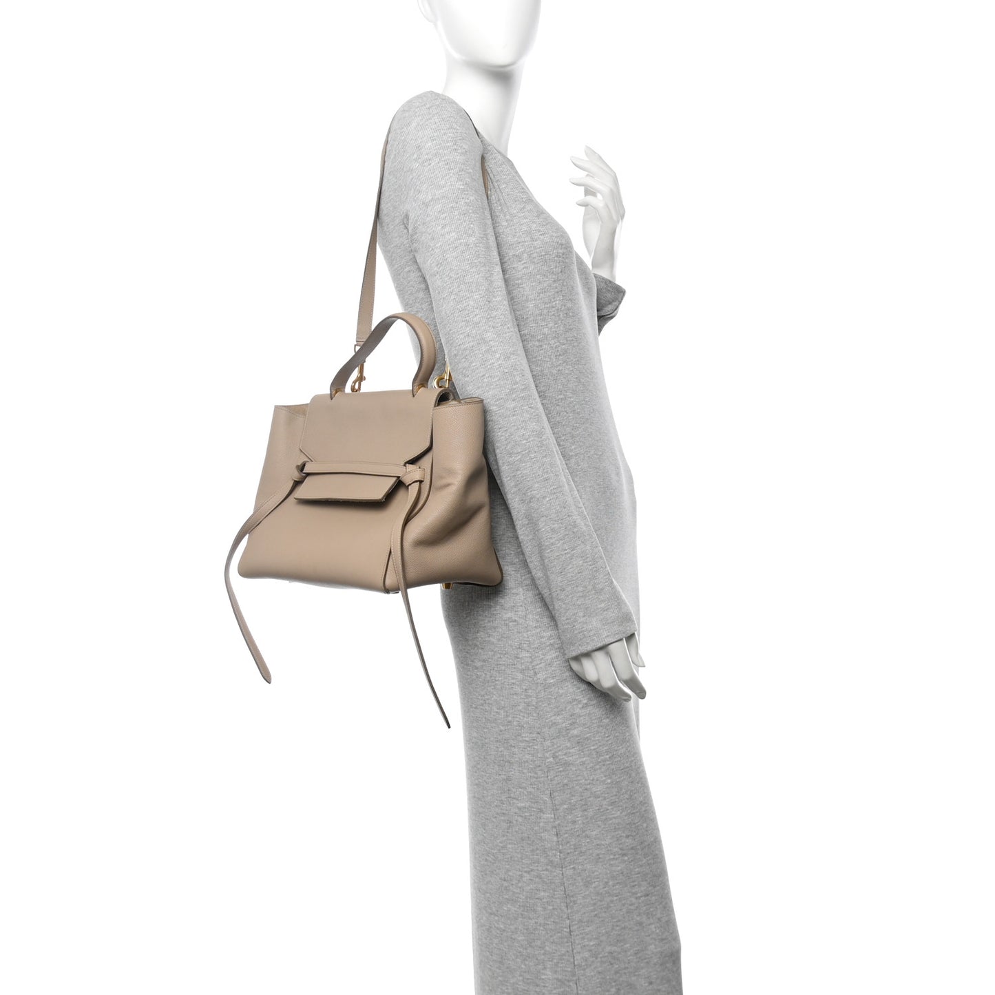 Grained Calfskin Mini Belt Bag Light Taupe
