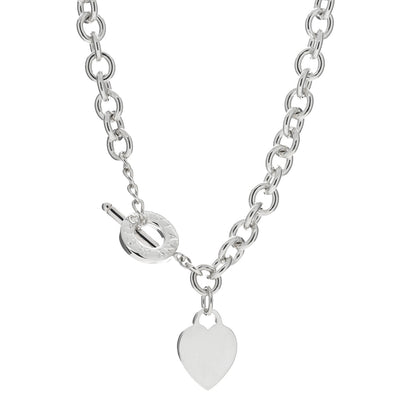 Tiffany Sterling Silver Heart Tag Toggle Necklace 1 of 4
