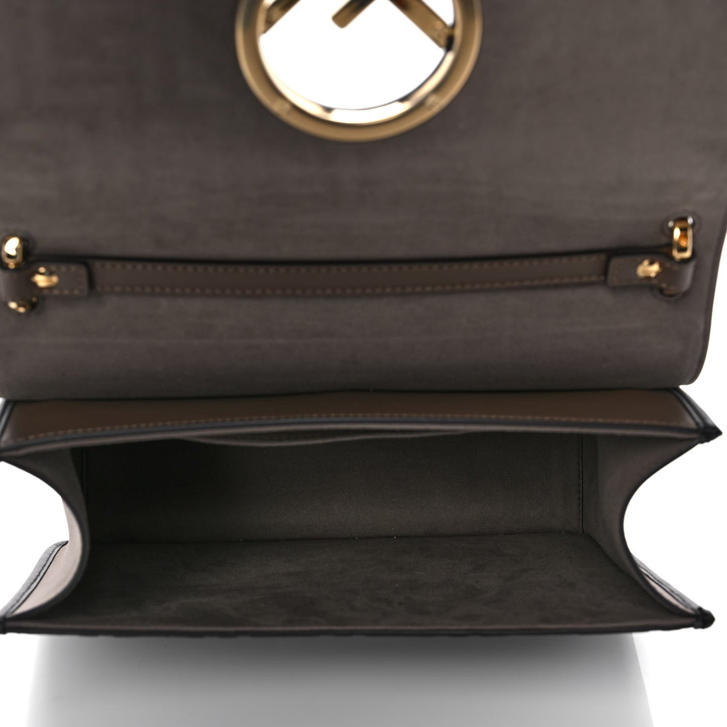 Vitello Century F is Fendi Bi-Color FF 1974 Embossed Kan I Shoulder Bag Maya Black