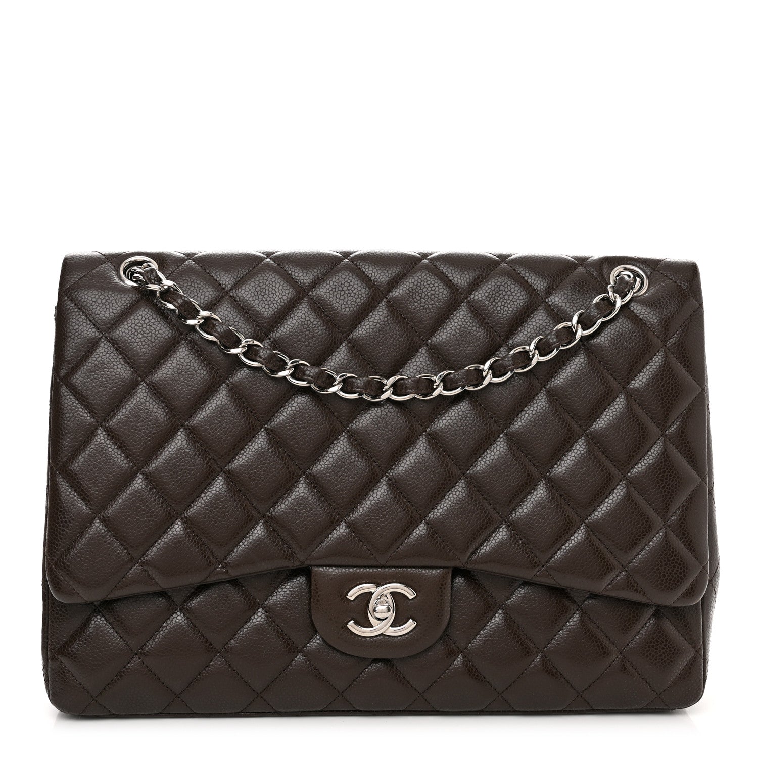 Chanel Caviar Quilted Maxi Single Flap Dark Brown 1 of 15