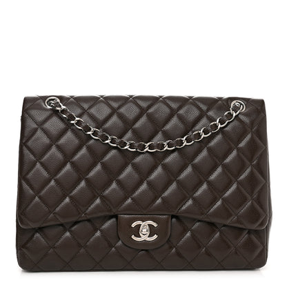 Chanel Caviar Quilted Maxi Single Flap Dark Brown 1 of 15