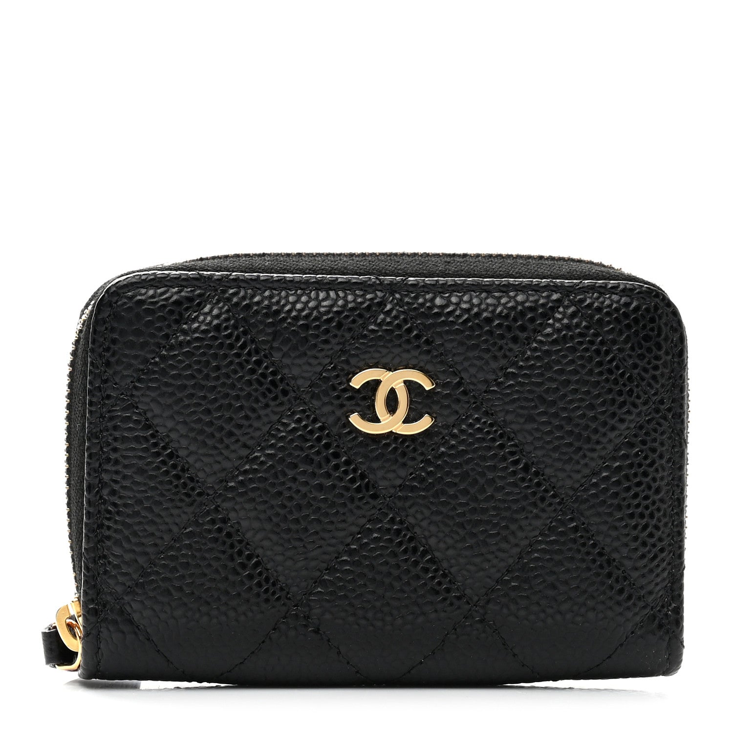 Chanel Caviar Quilted Zip Coin Purse Black 1 of 9