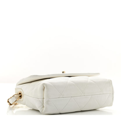 Chanel Lambskin Quilted Small Logo Strap Flap White 4 of 12