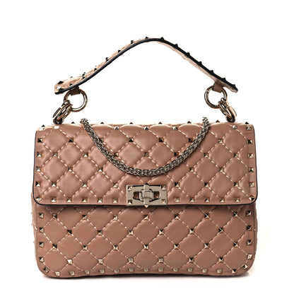 Valentino Garavani Nappa Medium Rockstud Spike Shoulder Bag Soft Noisette 1 of 11