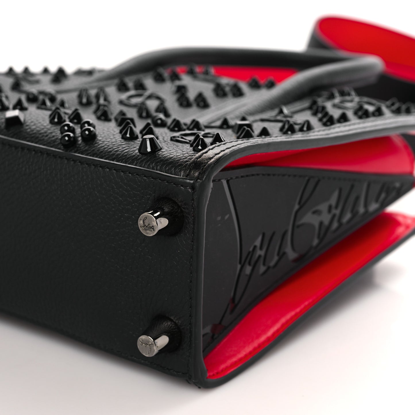 Calfskin Spikes Loubinthesky Mini Paloma Black