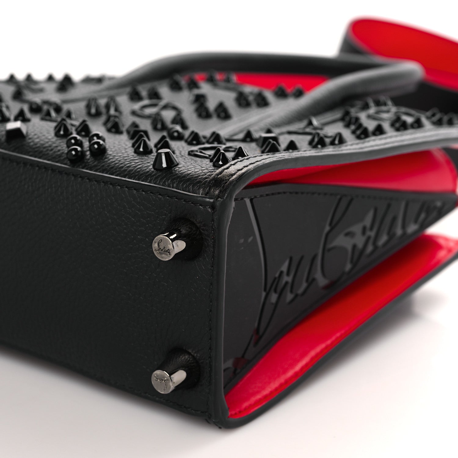Christian Louboutin Calfskin Spikes Loubinthesky Mini Paloma Black 8 of 10