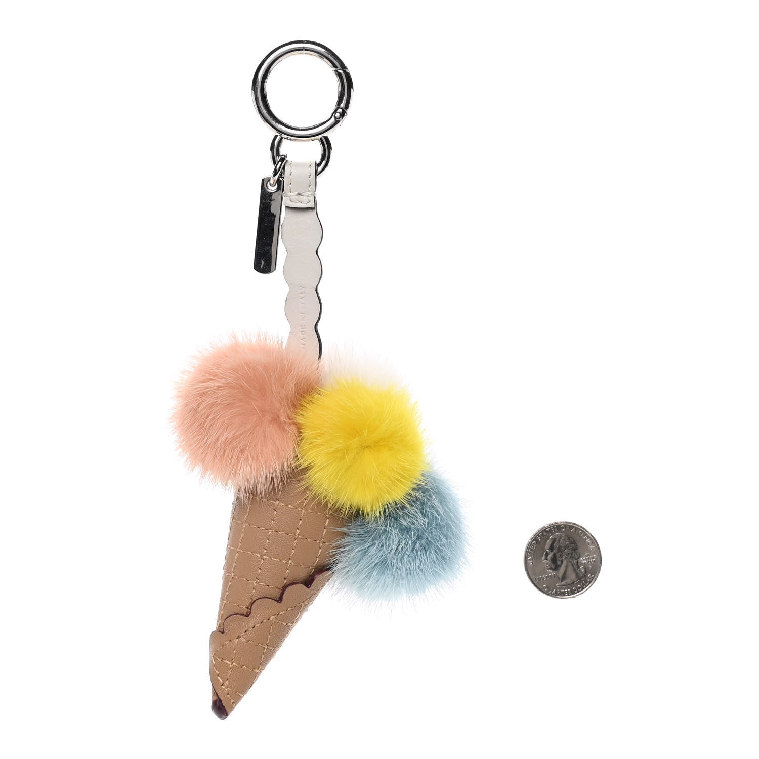 Fendi Mink Fur Calfskin Fun Fair Bag Charm Multicolor 2 of 4