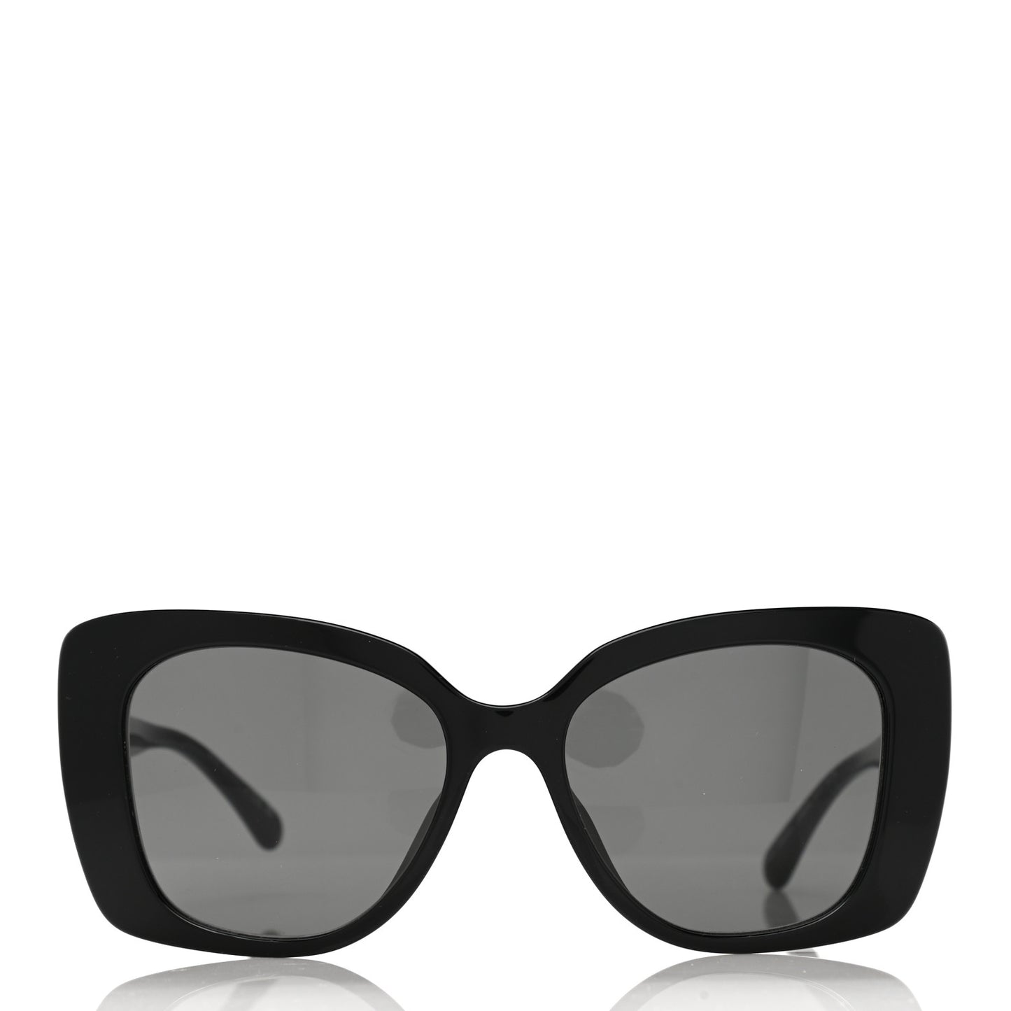 Acetate Strass Square Sunglasses 5422-B-A Black White