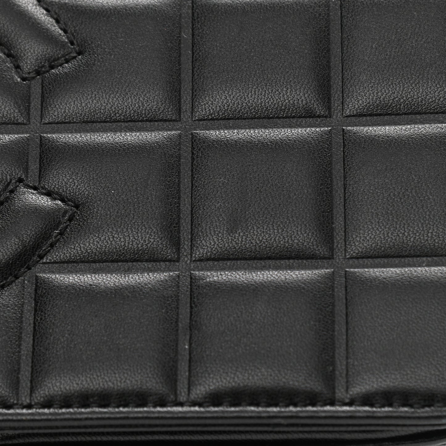 Lambskin Quilted CC Chocolate Bar Flap Black